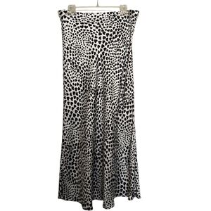 Rachel Zoe Black and White Hearts Patterned A-Line Skirt
